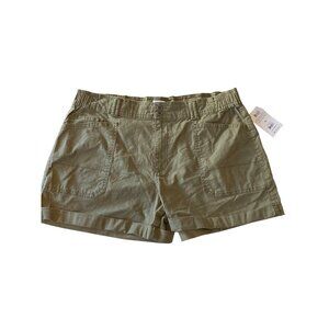 Time And Tru Womens Olive Green Utility Shorts Size 18 With Front & Back Pockets
